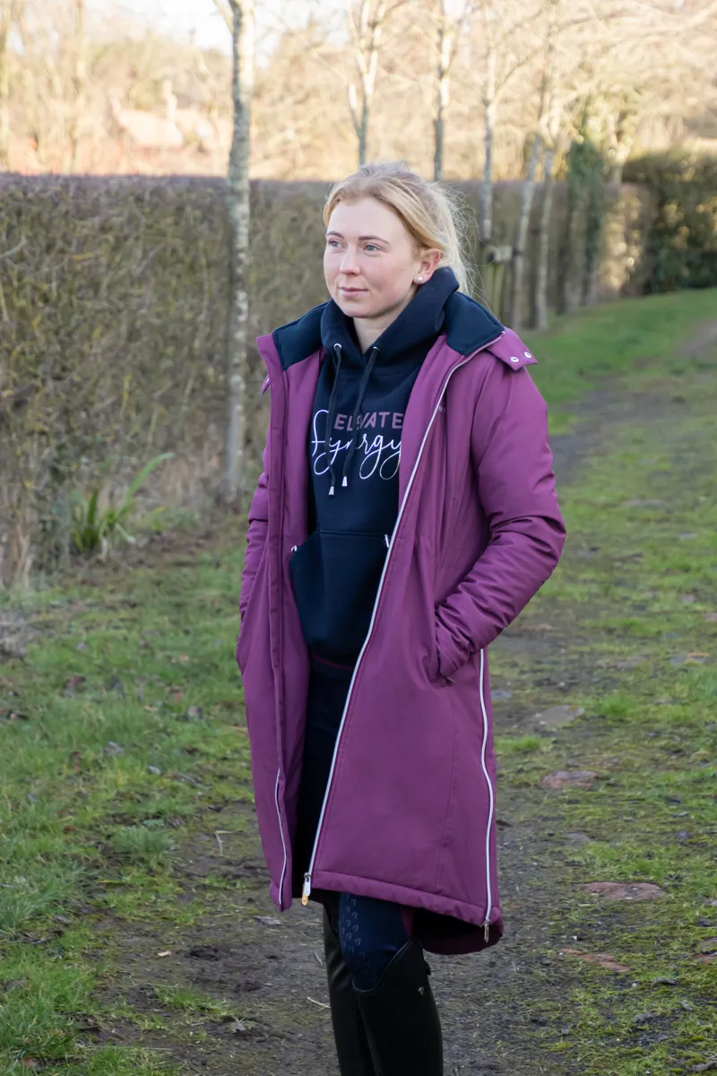 Hy Equestrian Synergy Guard Waterproof Coat - Fig/Navy-2